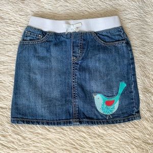 Gymboree Denim Skirt with Embroidered Bird•Size 8